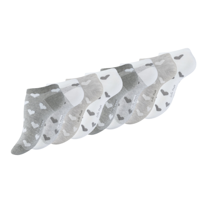 8 paar Dames sneakersokken Hartjes-mix