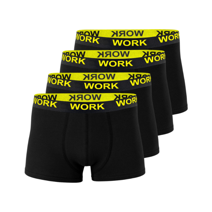 4 stuks Heren boxershort Work Katoen Zwart