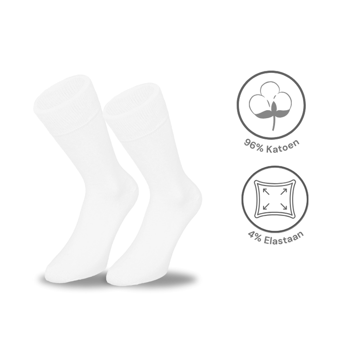 6 paar katoenen sokken naadloos wit