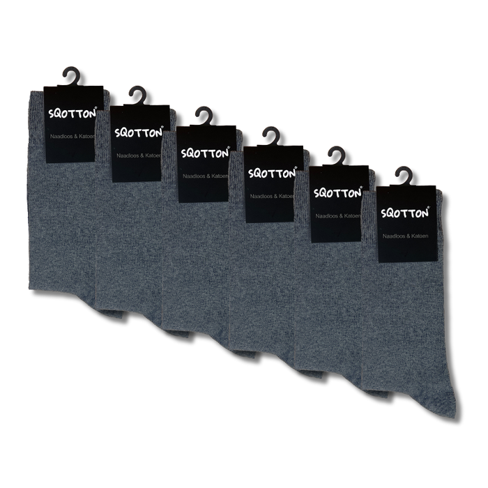6 paar katoenen sokken naadloos antraciet