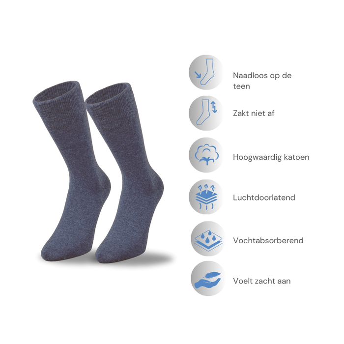 6 paar katoenen sokken naadloos jeans-mix