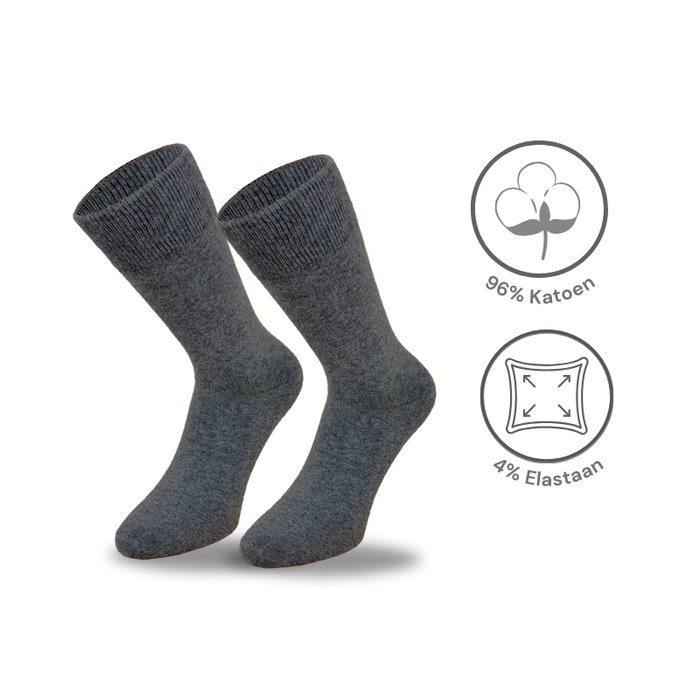 6 paar katoenen sokken naadloos grijs-mix