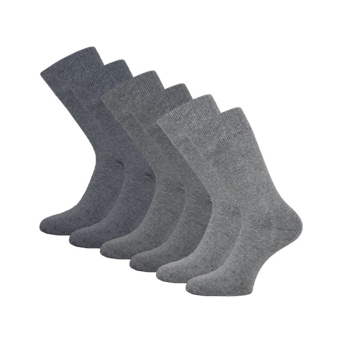 6 paar katoenen sokken naadloos grijs-mix