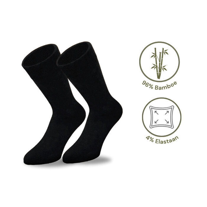 6 paar bamboe sokken naadloos zwart