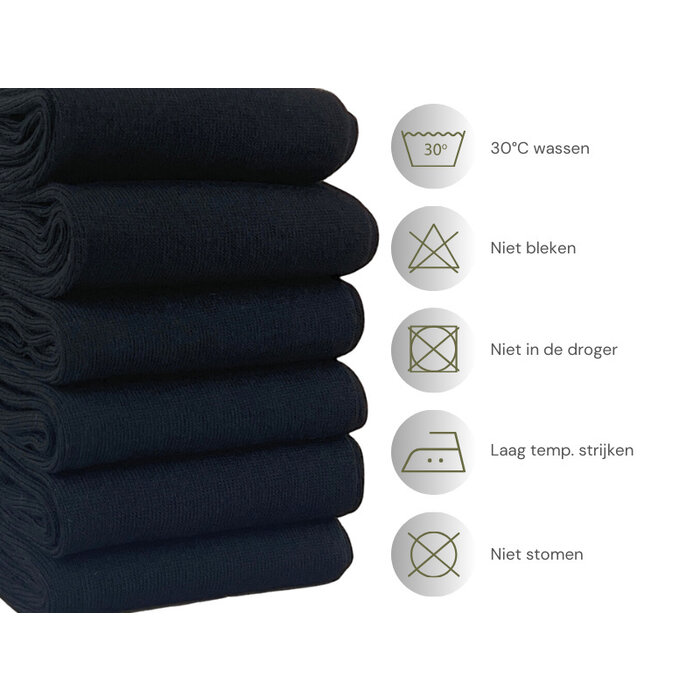 6 paar bamboe sokken naadloos zwart