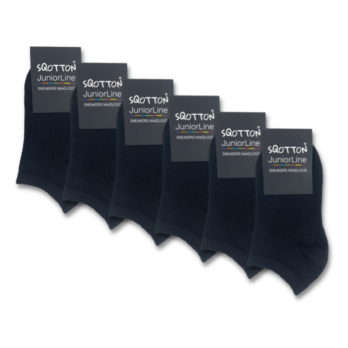 6 paar kids sneakersokken katoen zwart