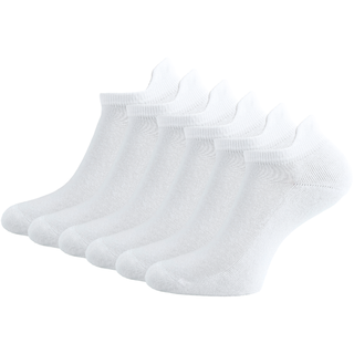 6 paar badstof sneakersokken met lipje naadloos wit