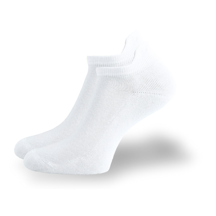 Badstof sneakersokken met lipje naadloos wit
