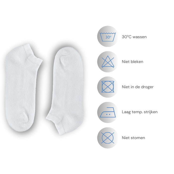 Badstof sneakersokken naadloos wit