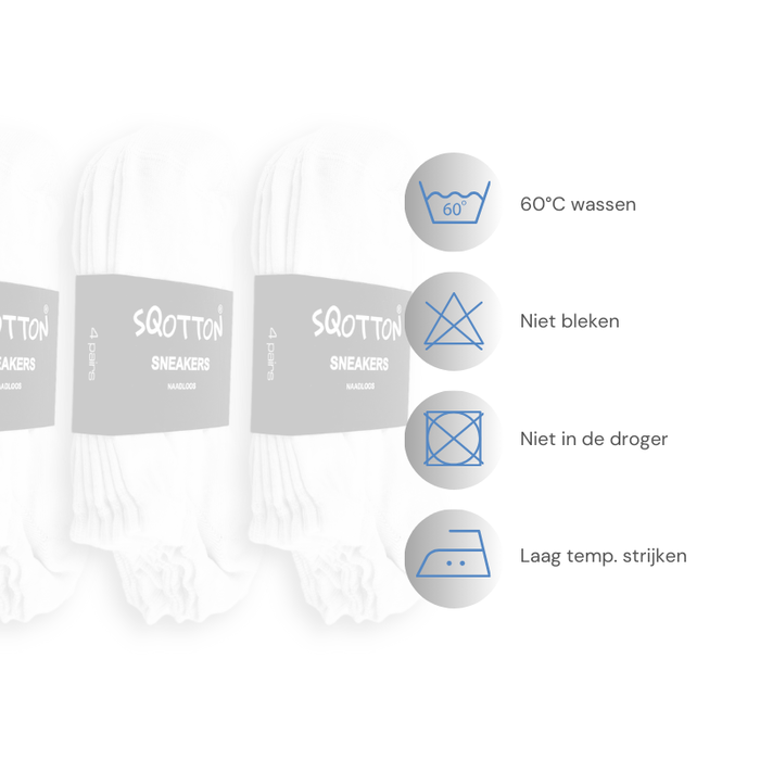 12 paar Katoenen sneakersokken Naadloos Wit