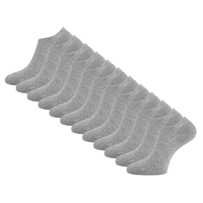 12 paar Katoenen sneakersokken Naadloos Grijs