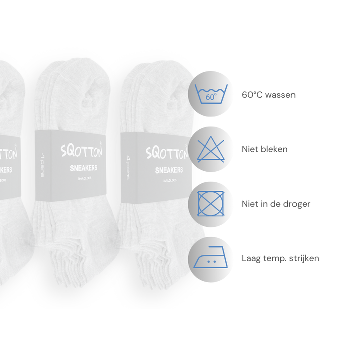 12 paar Katoenen sneakersokken Naadloos Grijs