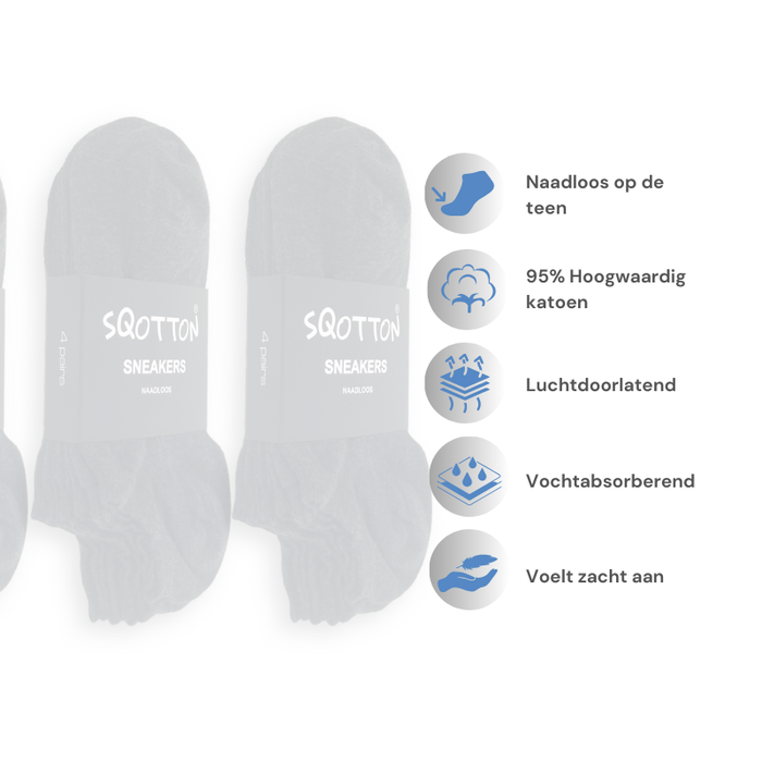 Katoenen sneakersokken Naadloos Antraciet