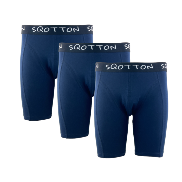 3-Pack boxershort lange pijp Marineblauw