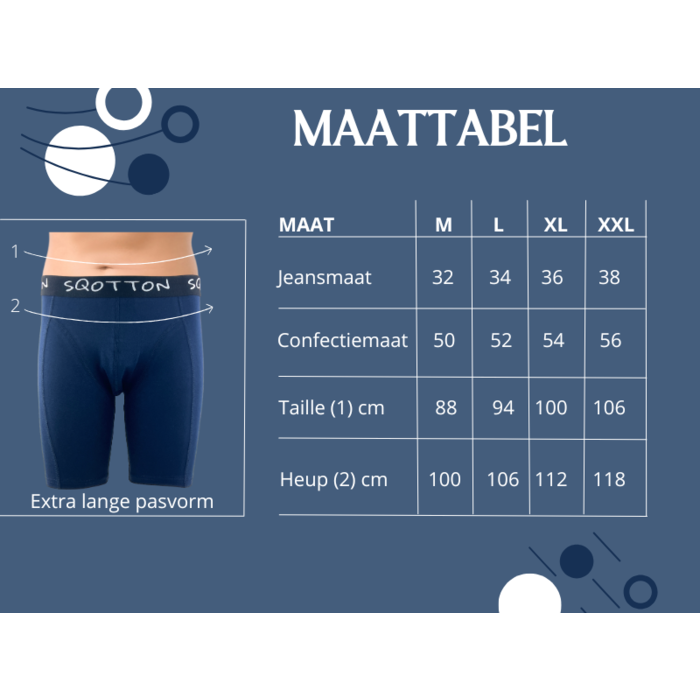 Heren boxershort Lange Pijp Marineblauw