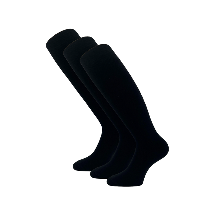 3 paar Kniekousen met Badstofvoering Naadloos Zwart