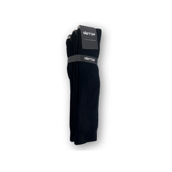 3 paar Kniekousen met Badstofvoering Naadloos Zwart