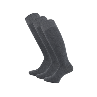 3 paar Katoenen kniekousen Naadloos Drukvrije boord Antraciet