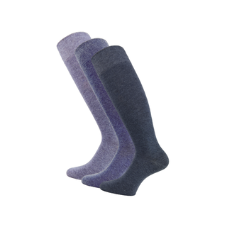 3 paar Katoenen kniekousen Naadloos Drukvrije boord Jeansbauw mix