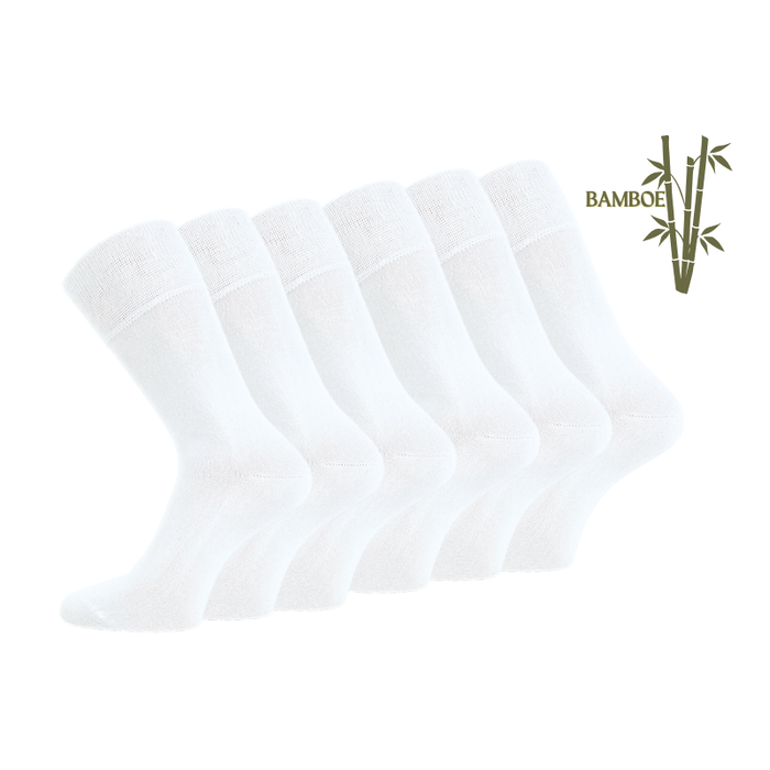 6 paar Bamboe sokken Naadloos Wit