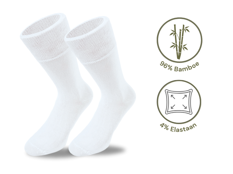 6 paar Bamboe sokken Naadloos Wit