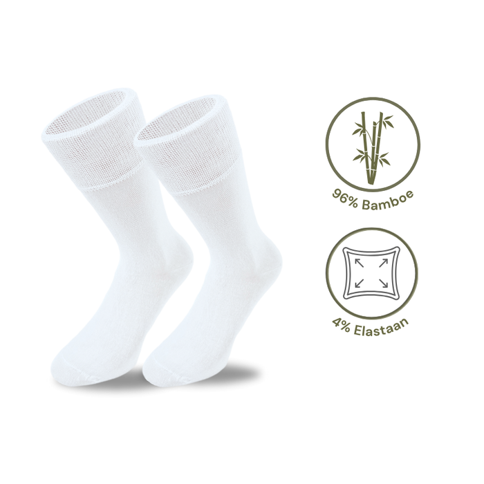 6 paar Bamboe sokken Naadloos Wit