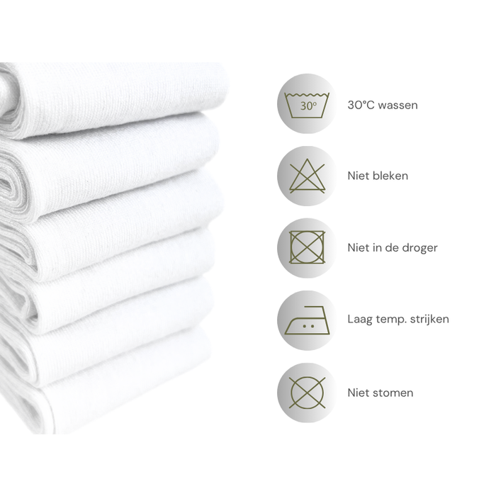 6 paar Bamboe sokken Naadloos Wit