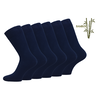 6 paar Bamboe sokken Naadloos Marineblauw