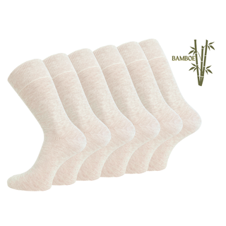 6 paar Bamboe sokken Naadloos Coffee Cream