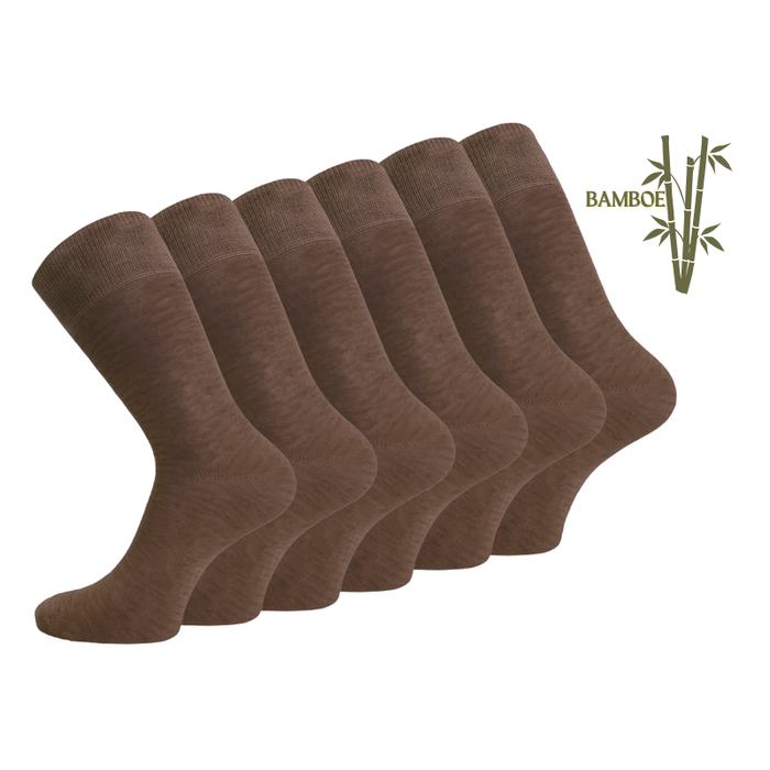6 paar Bamboe sokken Naadloos Kastanjebruin