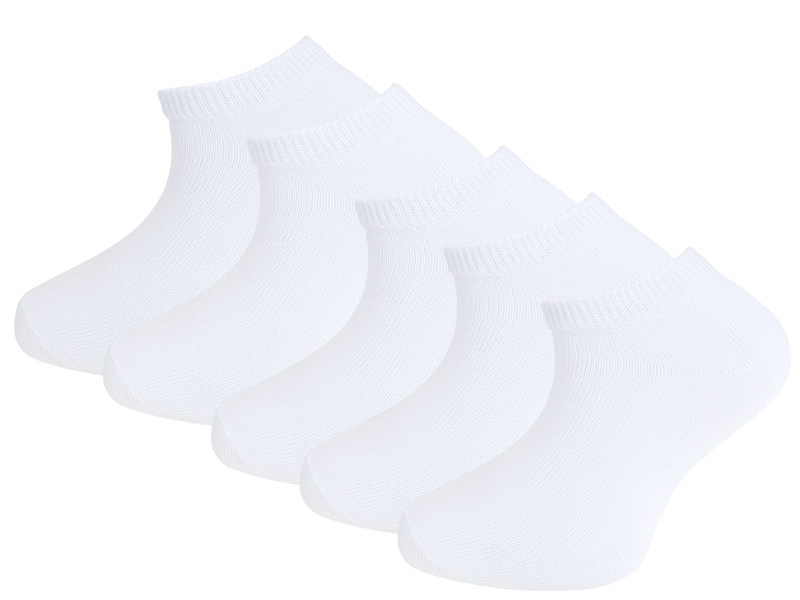 5 paar Kids Sneakersokken Katoen Wit