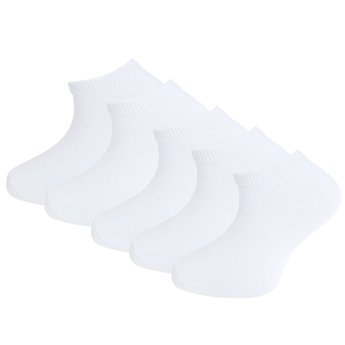 5 paar Kids Sneakersokken Katoen Wit