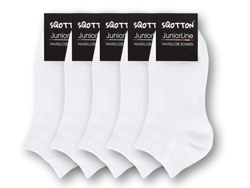 5 paar Kids Sneakersokken Katoen Wit