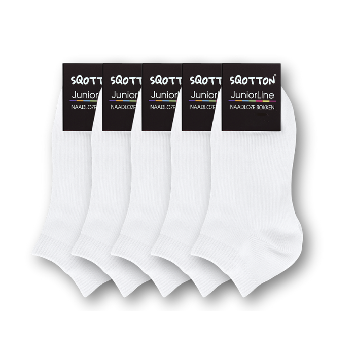 5 paar Kids Sneakersokken Katoen Wit