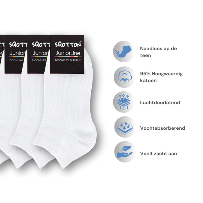 5 paar Kids Sneakersokken Katoen Wit