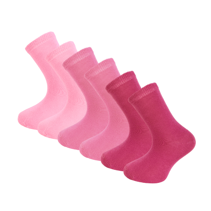 6 paar Meisjessokken Katoen Roze-Mix