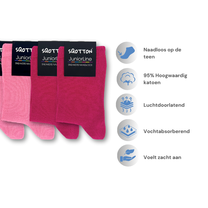 6 paar Meisjessokken Katoen Roze-Mix