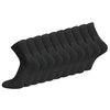 10 paar Badstof Quarter Sneakersokken Extra gevoerd Naadloos Zwart