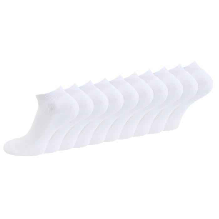 10 paar Badstof Sneakersokken Extra gevoerd Naadloos Wit