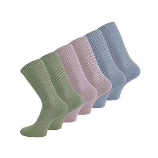 6 paar Katoenen damessokken Naadloze sokken  Groen/Lila/Blauw
