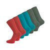 6 paar Katoenen damessokken Naadloze sokken Rood/Turquoise/Groen