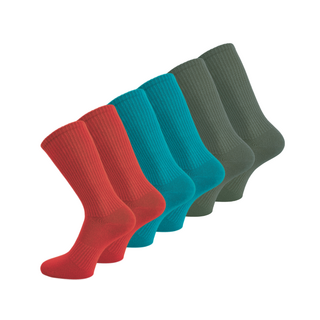 6 paar Katoenen damessokken Naadloze sokken Rood/Turquoise/Groen
