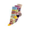 3 paar Noorse wollen sokken Hygge Gemixt Ecru/Roze/Blauw