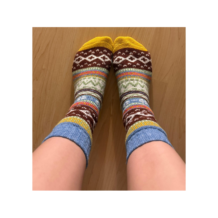 3 paar Noorse wollen sokken Hygge Gemixt Ecru/Roze/Blauw