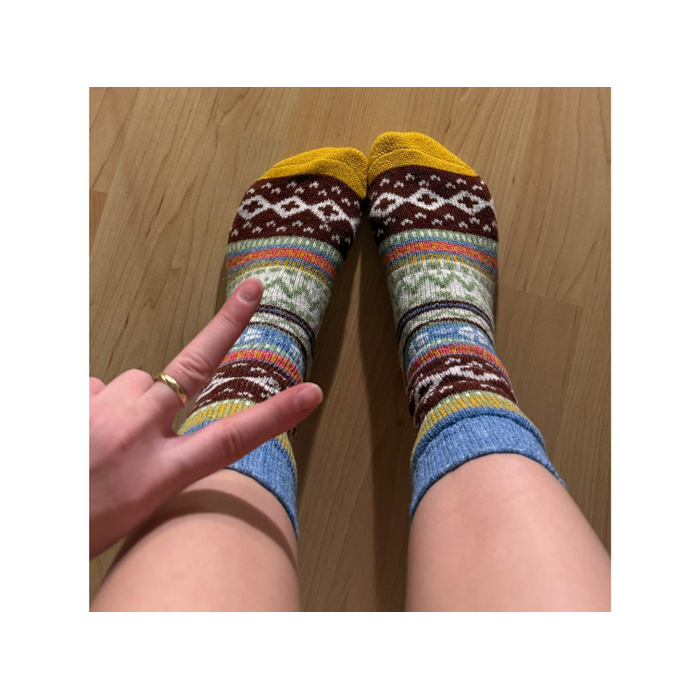 3 paar Noorse wollen sokken Hygge Gemixt Ecru/Roze/Blauw