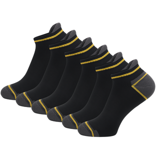 6 paar Lage Werksokken met Badstofvoering en Lipje Naadloos Zwart