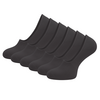 6 paar Invisible sneakersokken Footies Siliconen hiel Zwart