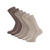 6 paar Katoenen Diabetessokken Drukvrije boord Naadloos Bruin/Beige mix