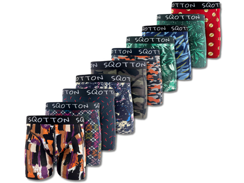 Heren boxershorts 10 stuks Print mix