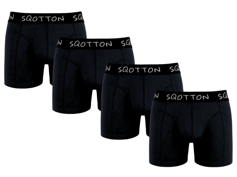 Heren Boxershorts 4-Pack Normale Lengte Zwart